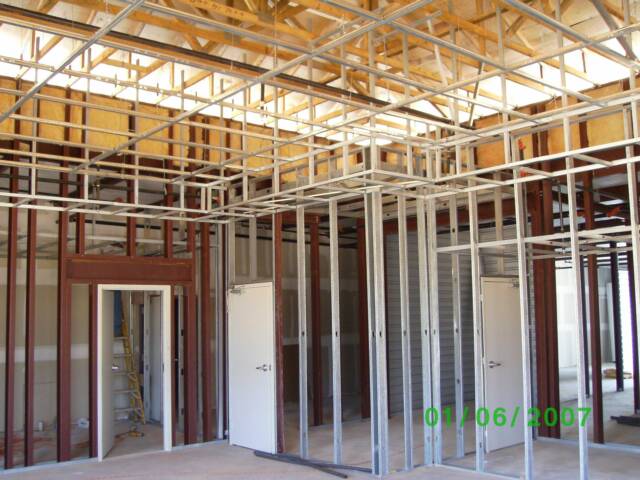 commercial electric new construction, Rough In, Framing with Wires