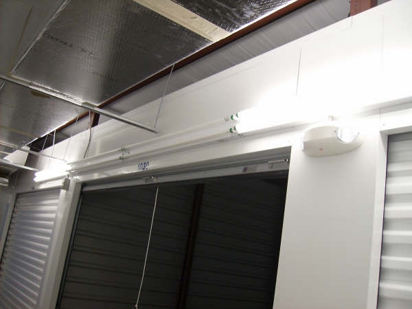 Commercial Lighting, New Lights above Garage doors in mini Storage